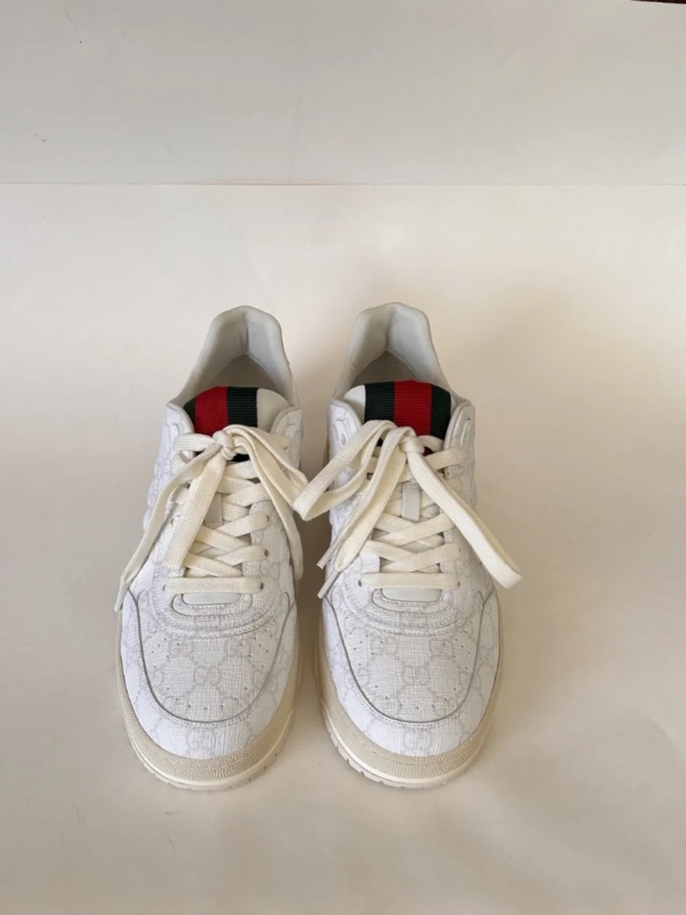 GUCCI Men's Re-Web White/Beige GG Canvas Sneaker Size 10.5 (US) NIB 816665